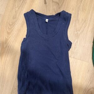 Free people Classic Navy Ribbed Tank Top